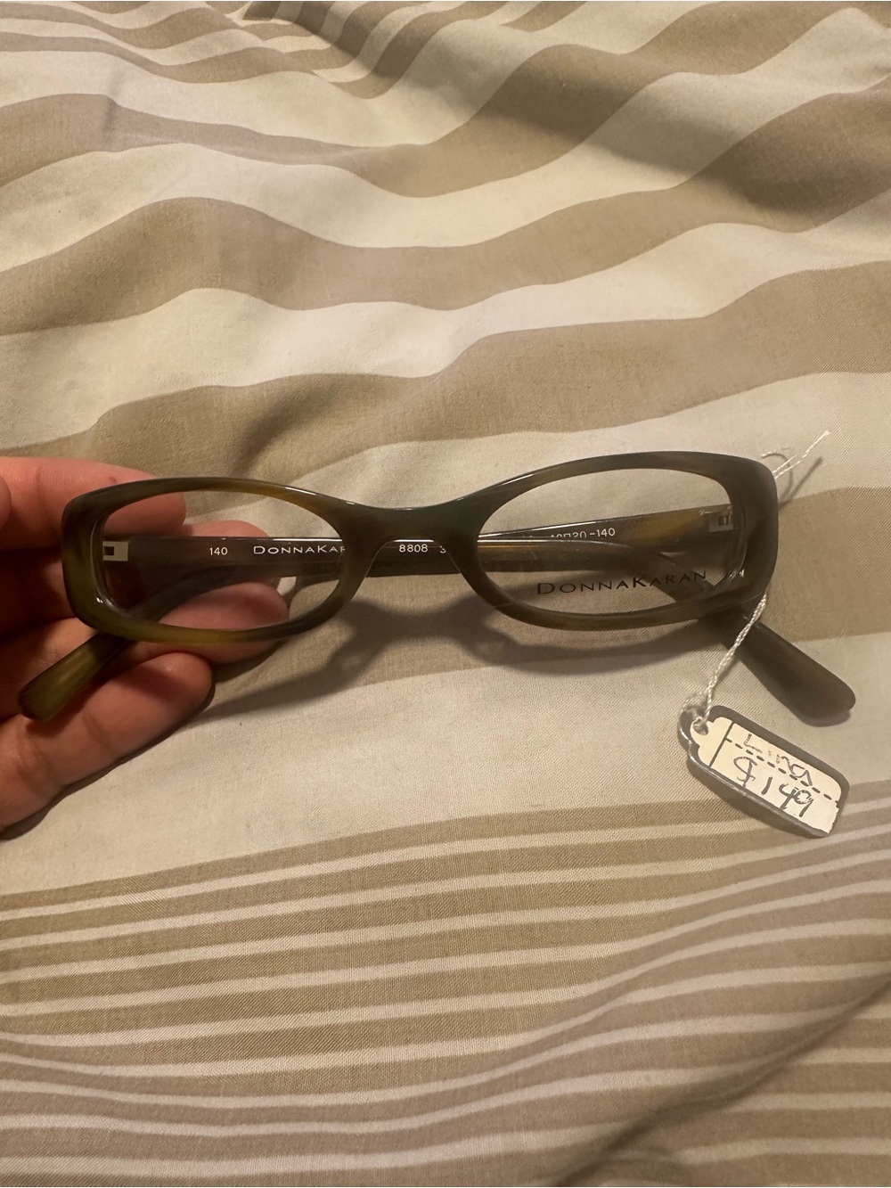 DKNY Olive Green Rectangular Women's Glasses